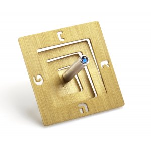 Adi Sidler Square Spiral Chanukah Dreidel Brushed Aluminum - Gold
