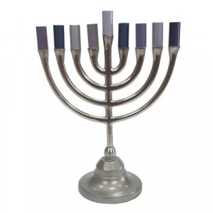 Yair Emanuel Pewter Chanukah Menorah, Traditional Style � Silver and Gray