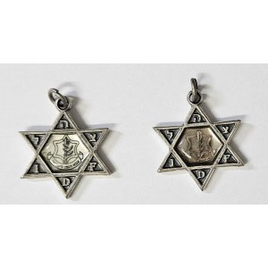 Necklace Israeli Army Star of David Pendant with IDF Emblem on Reflective Center
