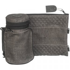 Insulated Weatherproof Tefillin Protector Case "Tik-Taf" with Tallit bag - Faux Leather Gray