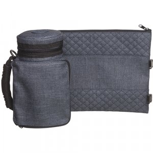 Insulated Weatherproof Tefillin Case "Tik-Taf" with Tallit bag � Gray Blue