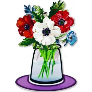 Dorit Judaica Large Free-Standing Sculpture - Colorful Bouquet of Anemones