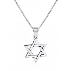 925 Sterling Silver Interlocking Triangles Star of David Necklace for Women or Men