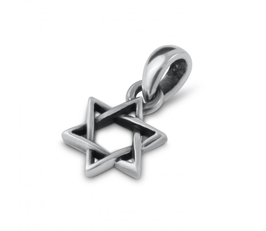 925 Sterling Silver Star of David Pendant Necklace - Small
