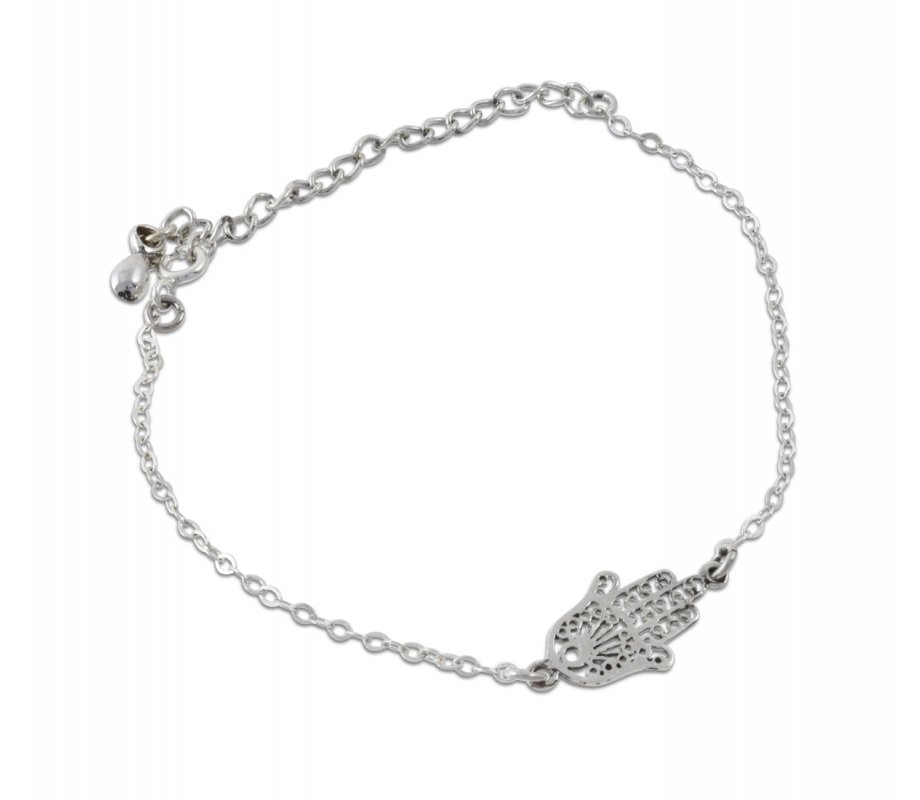 AJDesign 925 Sterling Silver Bracelet - Hamsa Hand Ornament