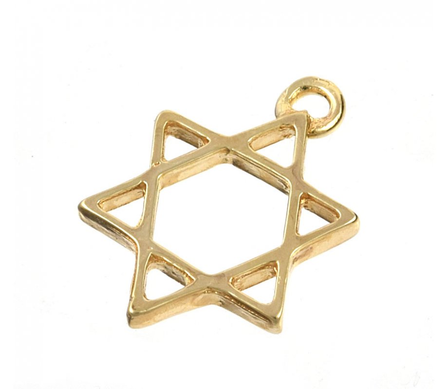 AJDesign Classic 24k Gold-Plated Star of David Charm Pendant