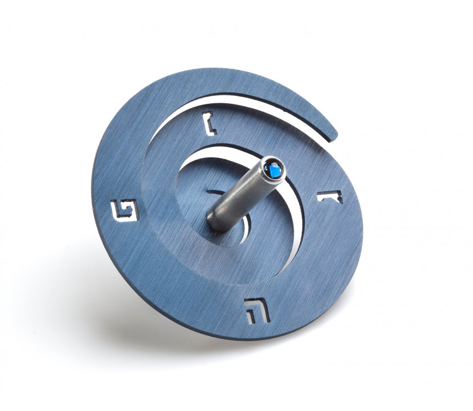 Adi Sidler Anodized Aluminum Spiral Dreidel - Blue
