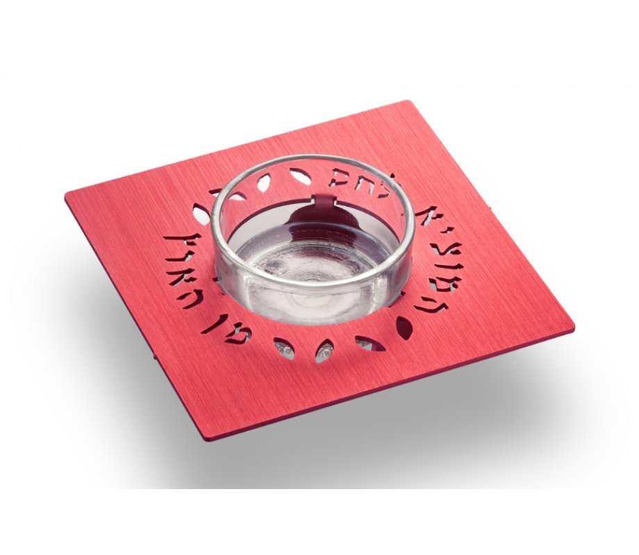 Adi Sidler Anodized Aluminum Square Salt Holder for Shabbat - Red