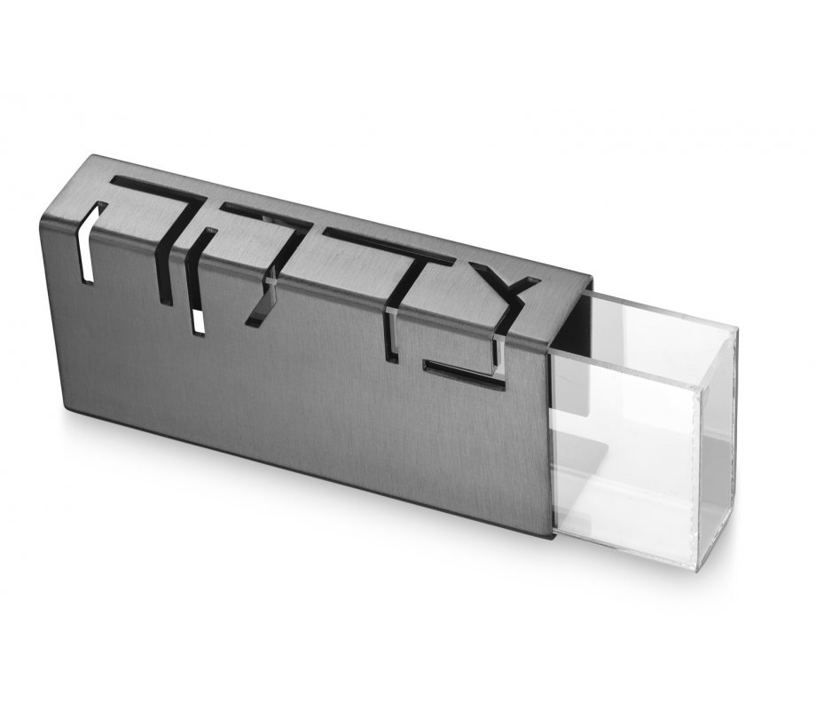 Adi Sidler Contemporary Anodized Aluminum Charity Tzedakah Box - Gray