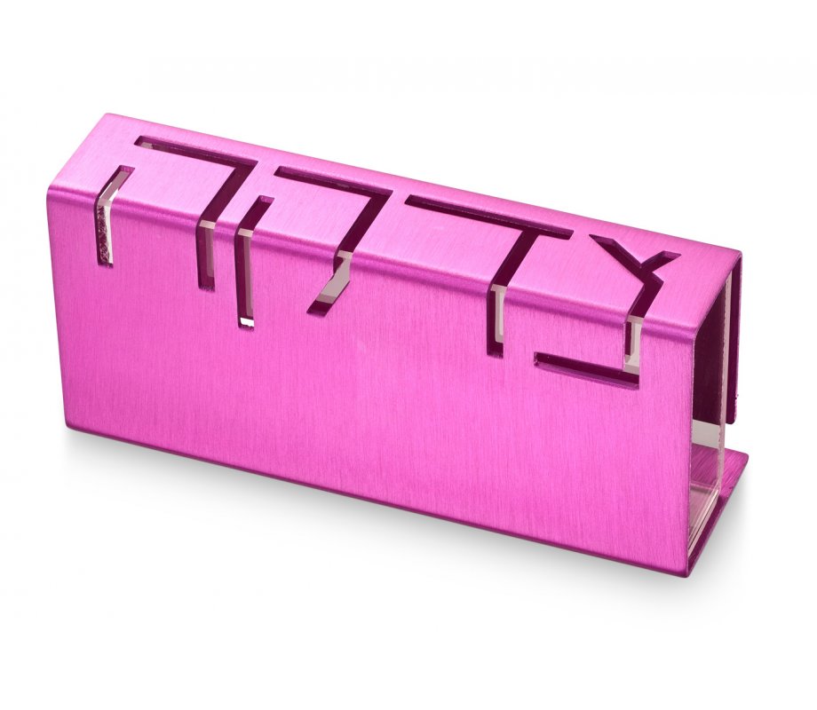 Adi Sidler Contemporary Anodized Aluminum Charity Tzedakah Box - Pink