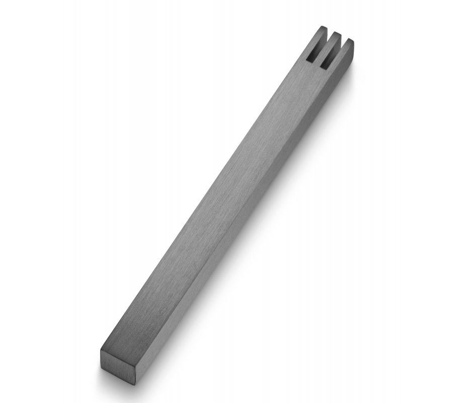 Adi Sidler Cut Out Shin on Smooth Brushed Aluminum Mezuzah Case - Dark Gray