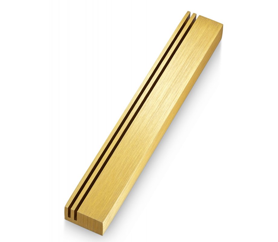 Adi Sidler Laser Cut Vertical Tracks Mezuzah Case - Gold