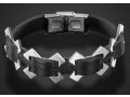 Adi Sidler Man's Black Leather with Stainless Steel X Design