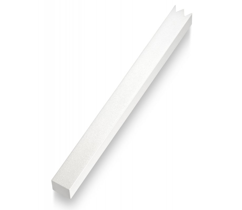 Adi Sidler Mezuzah Case, Brushed Aluminum with a Crown-Shin Cut – White