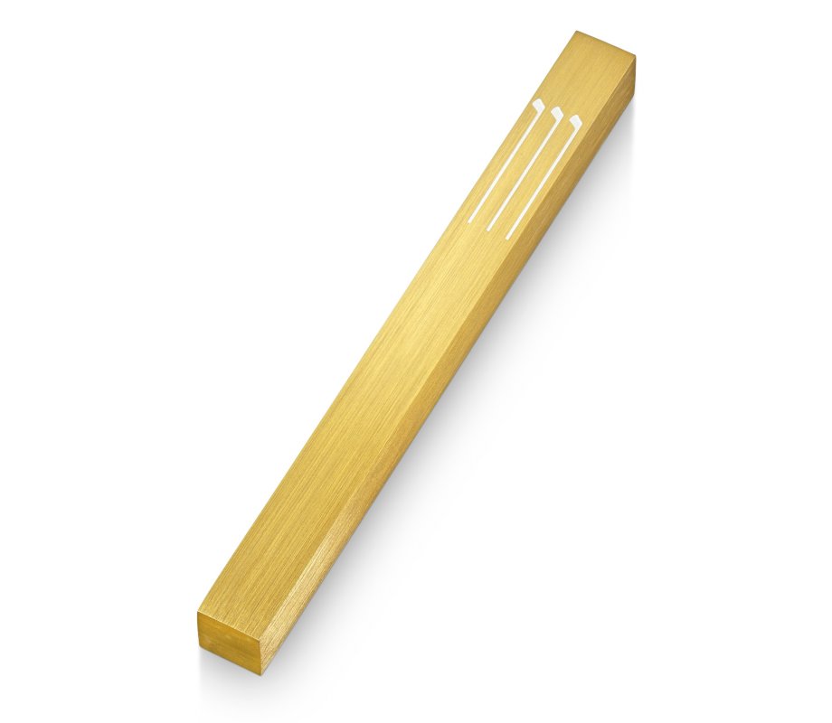 Adi Sidler Notes Design Shin Mezuzah Case - Gold