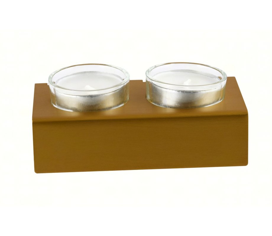 Adi Sidler Shabbat Shalom Candlesticks, Table Design - Gold