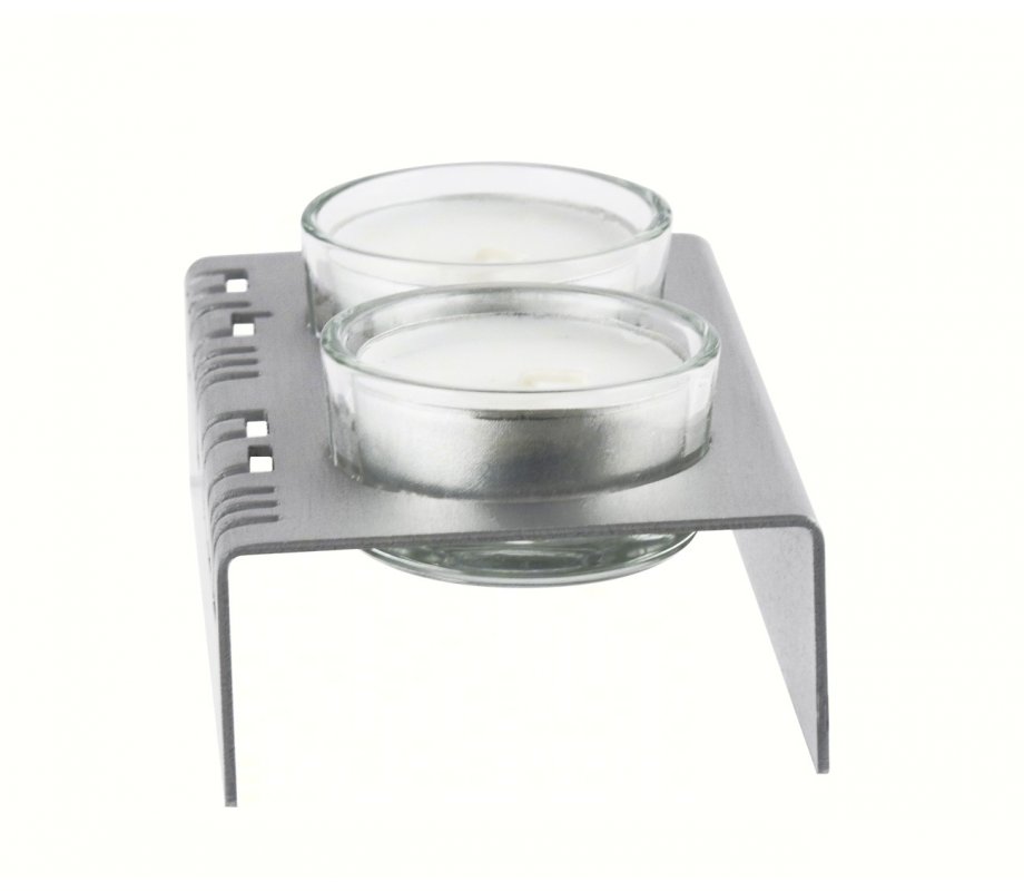 Adi Sidler Shabbat Shalom Candlesticks, Table Design - Gray