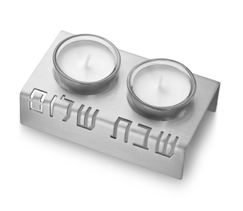 Adi Sidler Shabbat Shalom Candlesticks, Table Design - Silver