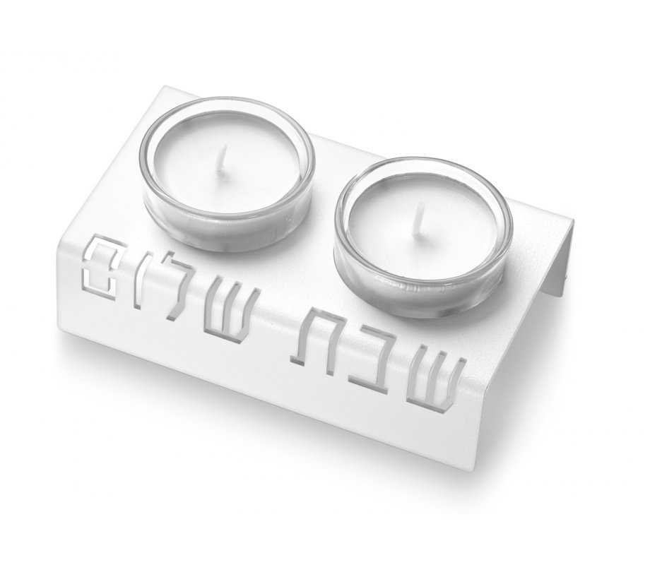 Adi Sidler Shabbat Shalom Candlesticks, Table Design - White