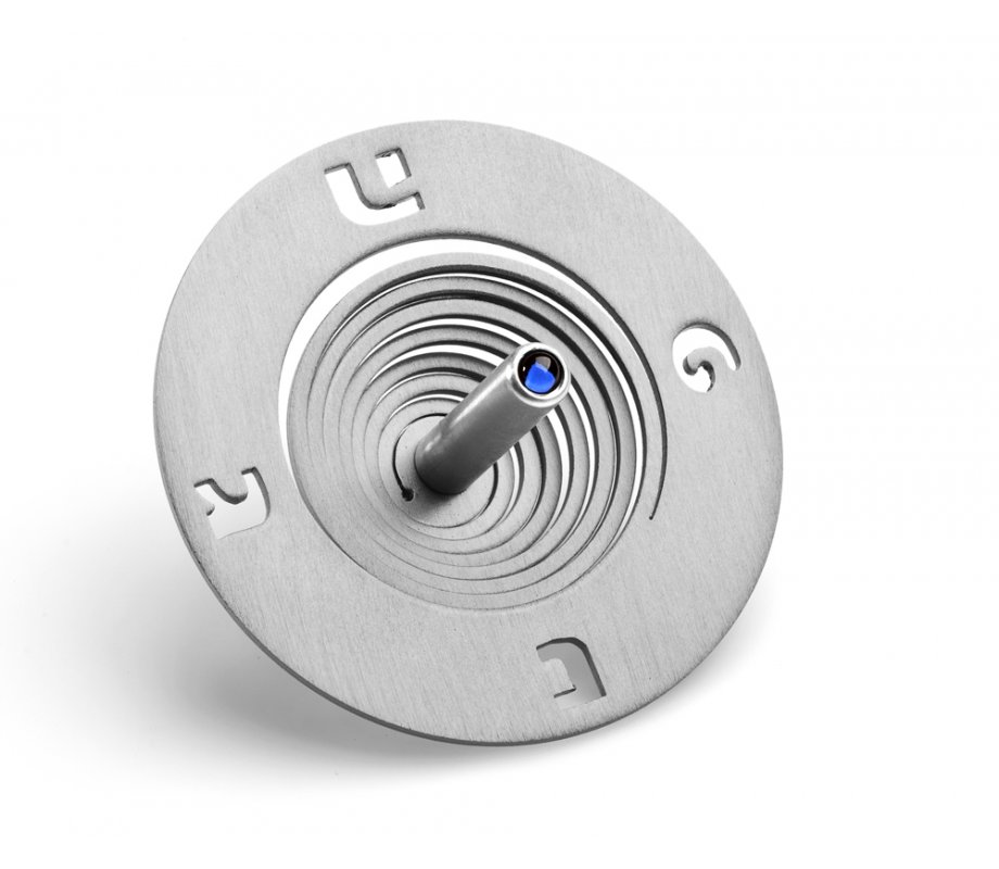 Adi Sidler Spiral Coil Chanukah Dreidel Brushed Aluminum - Silver
