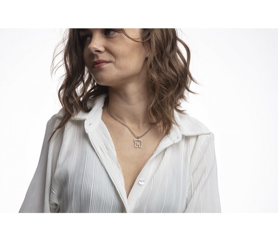 Adi Sidler Stainless Steel Necklace - Contemporary Style Chai Pendant