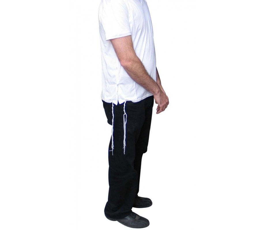 Adult White T-Shirt with Tzitzit
