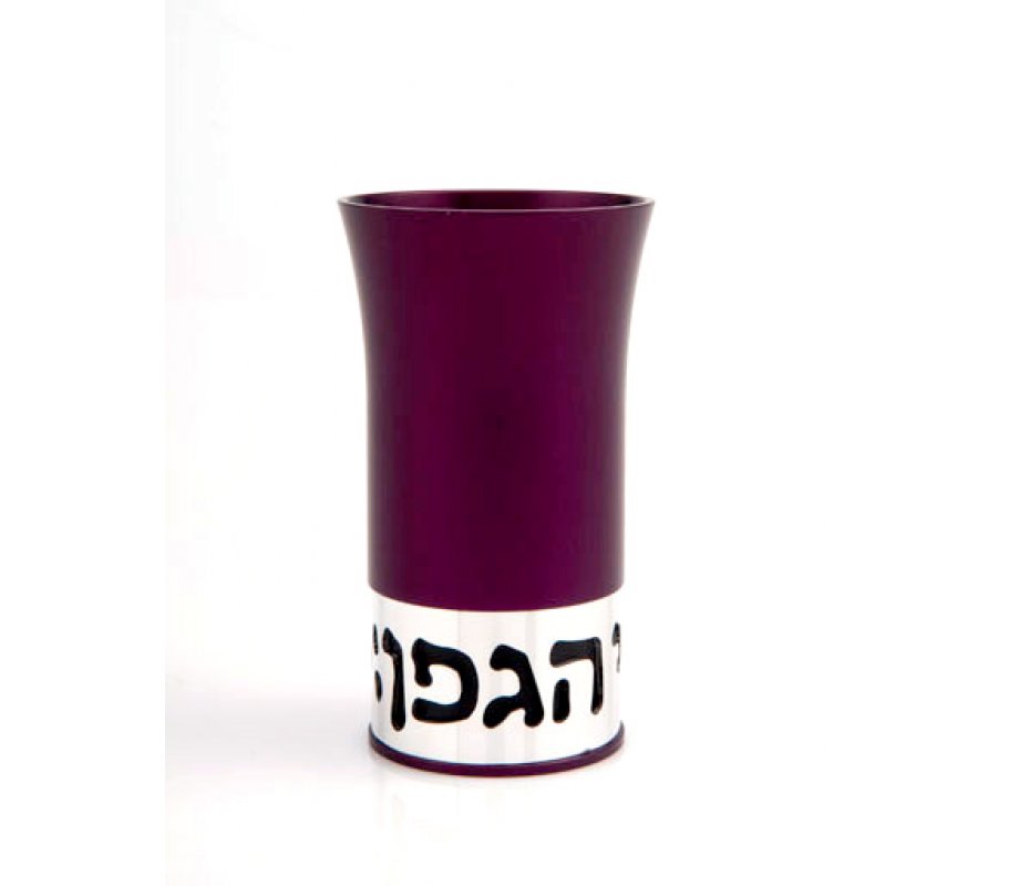 Agayof Aluminum Havdalah Set Modern Design - Purple