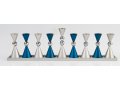 Agayof Anodized Aluminium Hourglass Hanukkah Menorah - Choice of Colors
