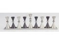 Agayof Anodized Aluminium Hourglass Hanukkah Menorah - Choice of Colors
