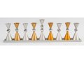 Agayof Anodized Aluminium Hourglass Hanukkah Menorah - Choice of Colors