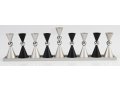 Agayof Anodized Aluminium Hourglass Hanukkah Menorah - Choice of Colors