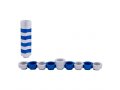 Agayof Compact Doughnut Travelling Menorah - Blue, Silver and Black Colors
