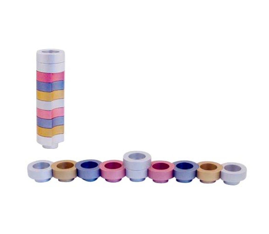 Agayof Compact Doughnut Travelling Menorah - Choice of Colors