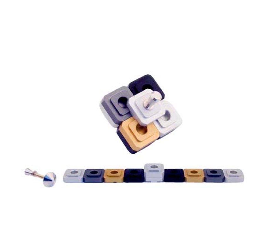 Agayof Compact Two-in-One Menorah and Dreidel - Choice of Colors