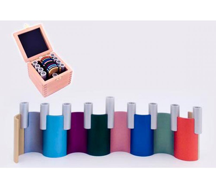 Agayof Curved Wall Menorah with Storage Box - Colorful