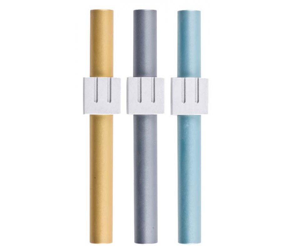 Agayof Cylinder Mezuzah Case with Square Shin, Light Colors - 5