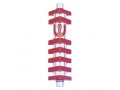 Agayof Cylinder Mezuzah Case with Triangles, Dark Colors - 4 Inches Height