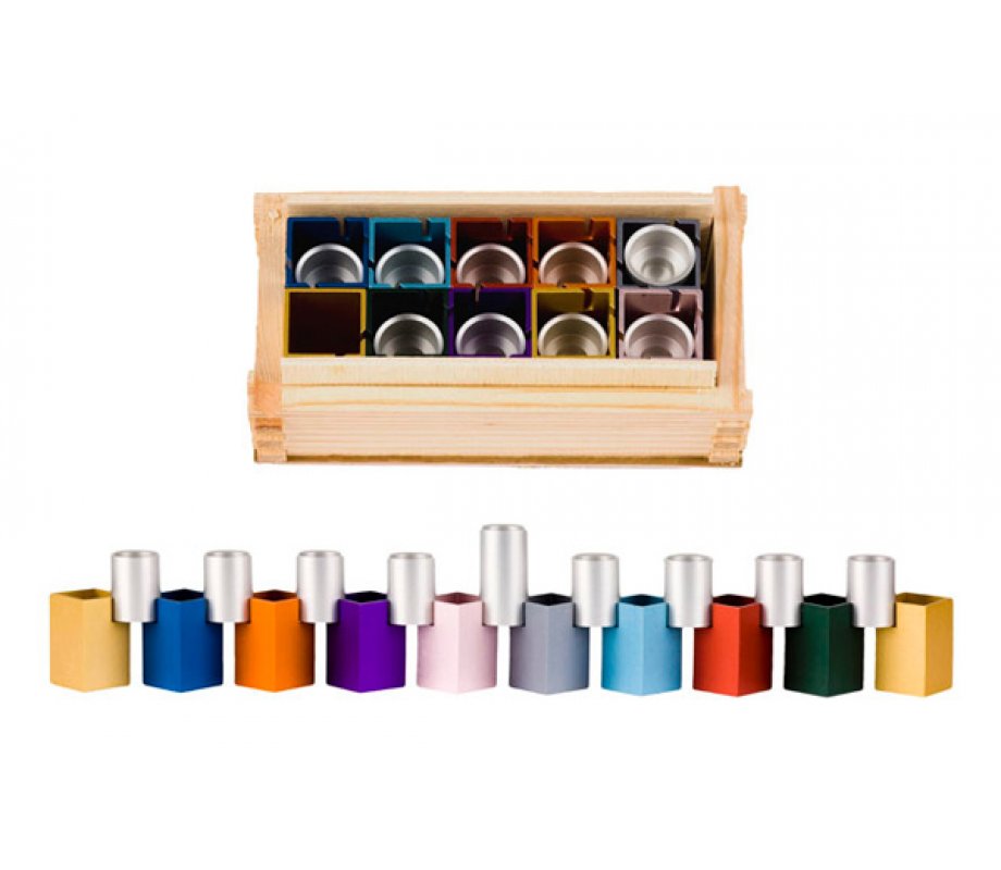 Agayof Innovative Compact Combination Menorah - Colorful