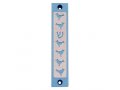 Agayof Mezuzah Case, Six Doves and Shin in Light Colors - 4 Inches Height