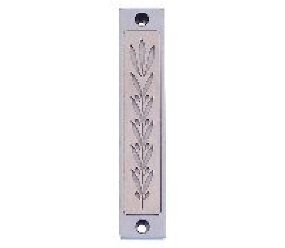 Agayof Mezuzah Case with Wheat Image in Light Colors - 4 Inches