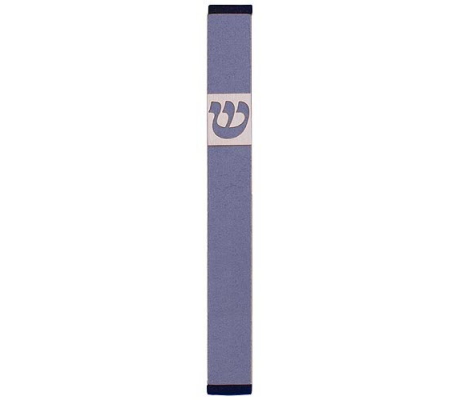 Agayof Pillar Mezuzah Case with Curving Shin, Light Colors - 5 Inches Height