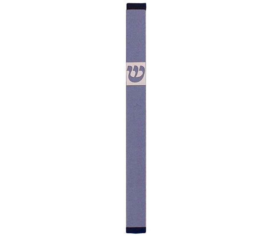 Agayof Pillar Mezuzah Case with Curving Shin, Light Colors – 7 Inches Height