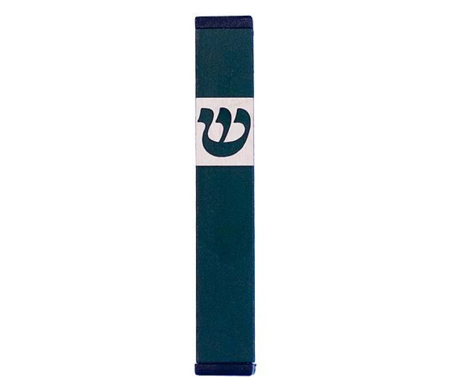 Agayof Pillar Mezuzah Case with Curving Shin in Dark Colors – 4 Inches Height