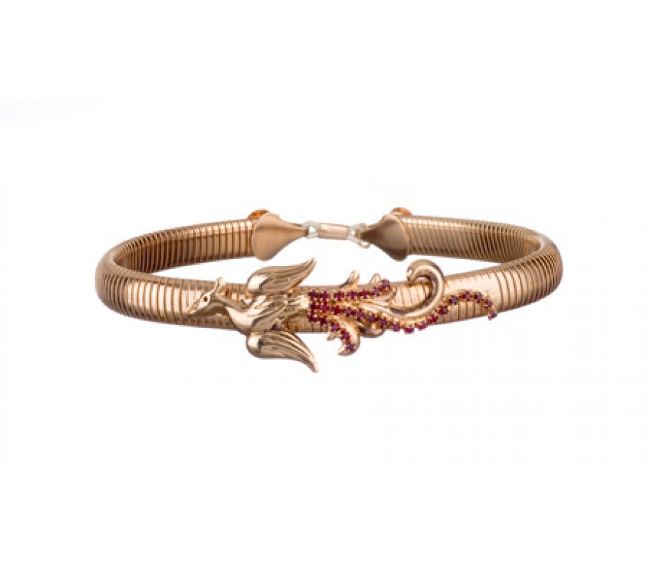 Amaro Handcrafted Bracelet - Red Gold Plated Band from Sacral Chakra Collection