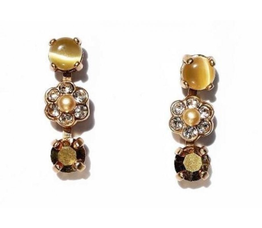 Amaro Handrafted Gold Plate Clip-On Drop Earrings - Illumination Collection