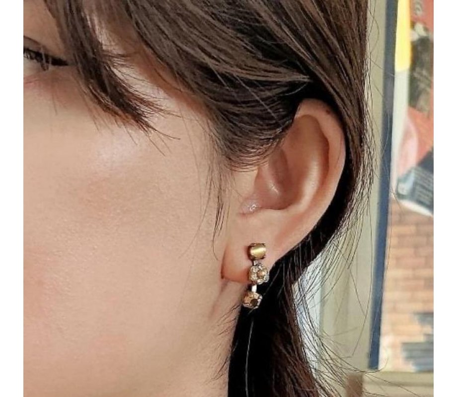 Amaro Handrafted Gold Plate Clip-On Drop Earrings - Illumination Collection