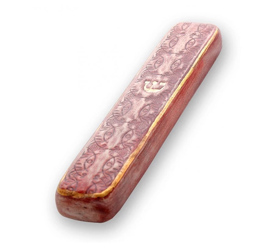 Art in Clay Handmade Ceramic Mezuzah Case - Decorative Design