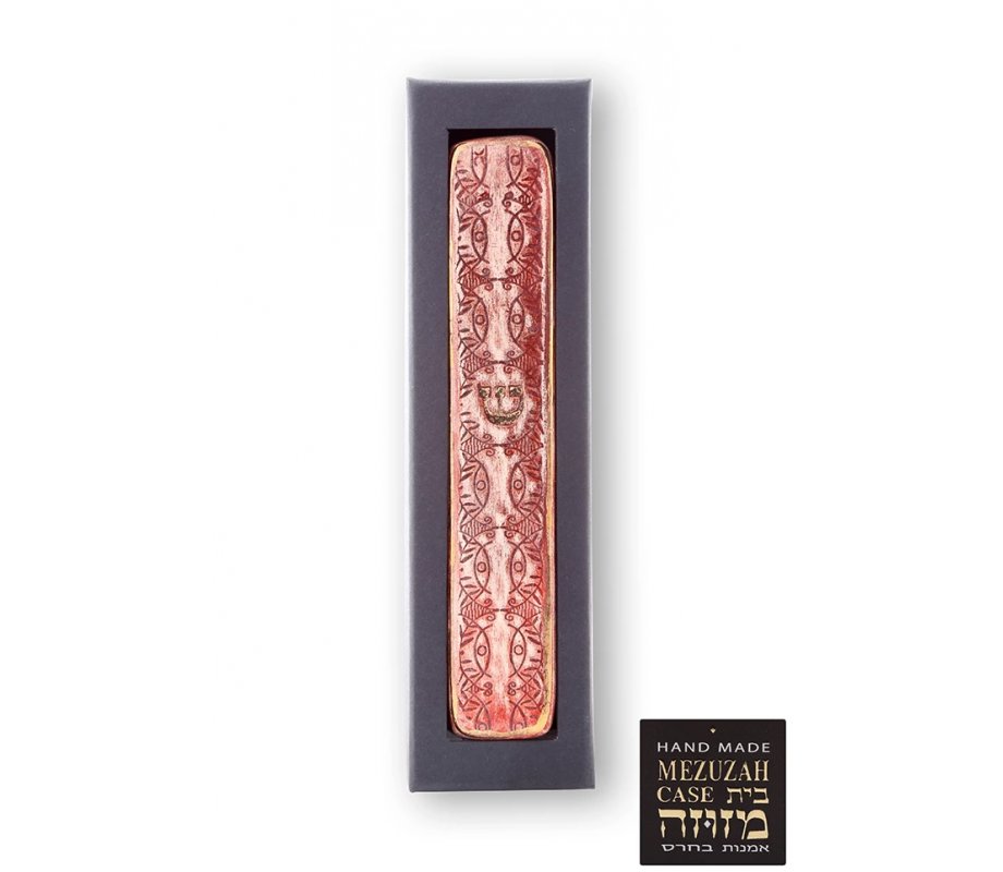 Art in Clay Handmade Ceramic Mezuzah Case - Decorative Design