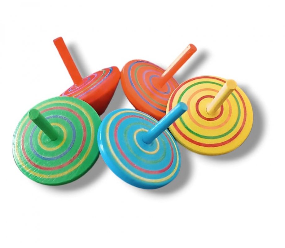 Assorted Colorful Wood Dreidel - Mix of Colors