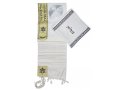 Ateret, Acrylic Tallit Set with Gold Stripes and Menorah and Star of David Motif